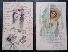 Style Art Nouveau Lot 2 Cpa Femmes Voir Photos - Femmes