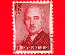 TURCHIA - Usato - 1948 - Ismet Inonu, Presidente - 0.25 - Usados