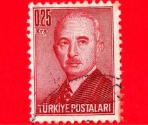 TURCHIA - Usato - 1948 - Ismet Inonu, Presidente - 0.25 - Used Stamps