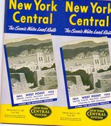 Tourisme - Timetables Schedules Dienstregeling  - Trains Treinen New York Central System - West Point 1952 - Mundo