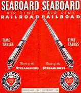 Tourisme - Timetables Schedules Dienstregeling  - Trains Treinen Seaboard Air Line Railroad Time Tables 1948 - Wereld