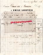 67- BISCHVILLER-BISCHWEILER- RARE LETTRE MANUSCRITE EMILE LOBSTEIN- A DARNIS AINE A TERRASSON-1868 CONFECTIONS DRAPS - 1800 – 1899