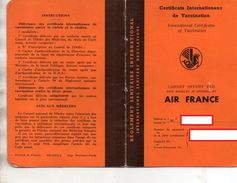 AIR FRANCE Carnet De Vaccination +  ANNEES 1960 - Sonstige & Ohne Zuordnung