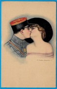 CPA Illustrateur NANNI - Couple, Dont Un Militaire Décoré, Se Donnant Un Baiser - Nanni