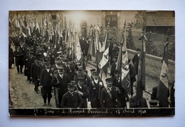 60 - Carte- Photo No 13 -  JAUX - Bouquet Provincial 17 Avril 1910 - Fête - Défilé  Archers De Différentes Compagnies - Tiro Al Arco