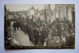 60 - Carte- Photo No 14 -  JAUX - Bouquet Provincial 17 Avril 1910 - Fête - Défilé  Archers De Différentes Compagnies - Tir à L'Arc