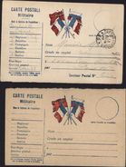 Lot 2 CP Militaire Drapeau Angleterre Russie France CAD Trésor Et Poste SP 35 Neuve Avec Collage Variété Guerre 1914 - Guerra 1914-18