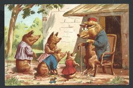 +++ CPA - Carte Fantaisie - Cochon Humanisé - Pig - K.F   // - Dressed Animals