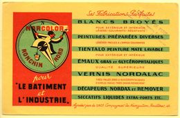 Buvard Norcolor, Peinture Et Vernis Pour L'industrie. Ronchin. Tampon Entrepots De Paris, Bd Lafayette. - Paints