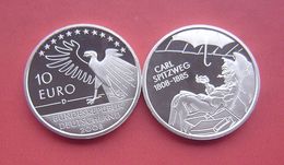 AC - GERMANY 200th BIRTH ANNIVERSARY OF CARL SPITZWEG 2008 - D 10 EURO COMMEMORATIVE SILVER COIN PROOF UNCIRCULATED - Collections
