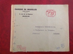 EMA  Banque De Bruxelles Pour Genève Censure Allemande  39 45 WWII - Altri & Non Classificati