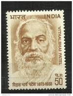 INDIA, 1973, Vithalbhai Patel, (1873-1933),  National Leader,  MNH, (**) - Unused Stamps