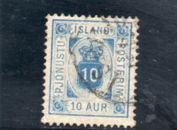 ISLANDE 1876-1901 O DENT 14x13.5 OUTREMER - Dienstmarken