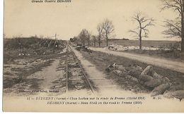 BETHENY  OBUS BOCHES SUR LA ROUTE DE FRESNE   ( CLICHE 1918  ) - Bétheny
