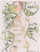 Daniel France (Guyana, Ex Guyane Britannique, Amérique Du Sud) - Aquarelle Sur Papier, Male Figure, 24 X 30 Cm - Wasserfarben