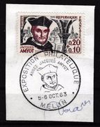 505 -  Yvert 1370 Jacques AMYOT 1963 Avec Signature   Et Cachet Premier Jour. Rare - Gebruikt