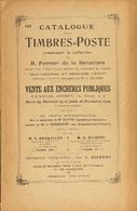 2038 Bibliografía Mundial. (1921ca). CATALOGUE DE TIMBRES POSTE, COMPOSANT LA COLLECTION DE M. FERRARI DE LA RENOTIERE.  - Sonstige & Ohne Zuordnung