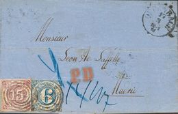2118 Thurn And Taxis. 1865. COVER. Yv. 40, 43. 15 K Lilac And 6 K Blue. OFFENBACH To MADRID. Postmark Numeral "142" And  - Other & Unclassified