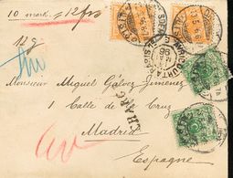 2130 Germany. 1896. COVER. Yv. 46(2), 49(2). 5 P Green, Two Stamps And 25 P Orange, Two Stamps. Registered From DRESDE T - Vorphilatelie