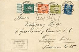 2136 Germany. 1933. COVER. Yv. 402A, 403, 404B. 6 P Olive Green, 8 P Green, 12 P Orange And Italy Stamp Of 1'25 Liras Bl - Prephilately