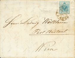 2160 Austria. 1850. COVER. Yv. 5. 9 K Light Blue (Type I). TRIESTE To VIENNA. Postmark TRIEST. VERY FINE AND RARE. - Other & Unclassified