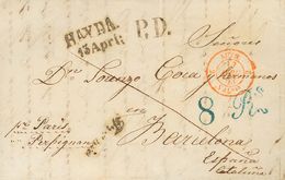 2161 Austria. 1853. COVER. LANGENAU (current Skalice U Ceske Lipy, Czech Republic) To BARCELONA. Postmarks HAYDA / 13 AP - Other & Unclassified