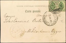 2215 Finland. 1891. COVER. Yv. 37(2). 2 K Green, Pair. Postcard From HELSINKI To LA OROTAVA (CANARY ISLANDS), Addresed V - Autres & Non Classés