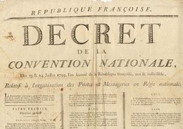 2224 Francia. Bibliografía. 1793. DECRET DE LA CONVENTION NATIONAL, Relative A L'organisation Des Postes El Messageries  - Sonstige & Ohne Zuordnung