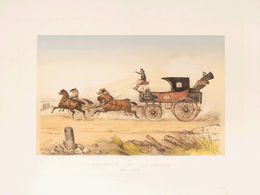 2229 France. Bibliography. 1830. L'ESTAFETTE. MAIL COACH. (The Mail Wagon). Color Lithograph Of The Time On A Drawing By - Autres & Non Classés