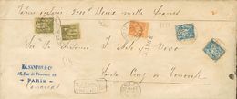 2311 France. 1893. COVER. Yv. 82(2), 90(2), 94. 1 F Olive, Two Stamps, 15 Cts Blue, Two Stamps And 40 Cts Orange. Regist - Andere & Zonder Classificatie