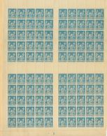 2312 France. 1877. Yv. ** 90a(100). 15 Cts Blue On Bluish, Block Of One Hundred Stamps With Gutter Pairs (some Stamp Det - Sonstige & Ohne Zuordnung