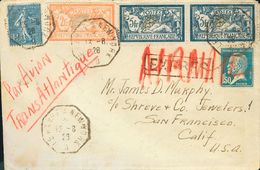 2319 France. 1928. COVER. Yv. 123(2), 145, 181, 205. 5 Fr Blue And Bistre, Two Stamps, 2 Fr Orange And Green, 1'5 Fr Blu - Sonstige & Ohne Zuordnung