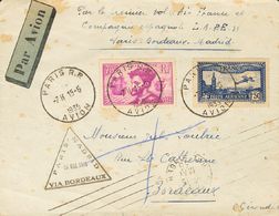 2331 France. 1985. COVER. Yv. 296, Aéreo 6. 75 Cts Lila And 1'50 F Blue. Airmail From PARIS To BORDEAUX (FRANCE). On The - Andere & Zonder Classificatie