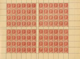2332 France. 1941. Yv. (*) 517d(96). 1'50 F Brown Red FORGERY FFI, Complete Sheet Of One Hundred Stamps, On The Back Mar - Andere & Zonder Classificatie