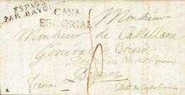 2395 France. 1808. COVER. (May 9th). EL ESCORIAL (MADRID) To BAYONA (FRANCE) (letter With Texts Dated 8th (Sunday) And 9 - Andere & Zonder Classificatie