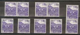 2425 France. Parcel Post. 1942. Yv. **/* . 1 F Violet, Ten Stamps. INTERET A LA LIVRAISON. NOT ISSUED. VERY FINE. (Maury - Andere & Zonder Classificatie