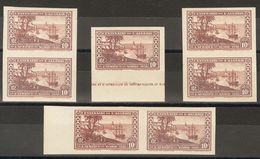 2428 Algeria. 1930. Yv. ** 100b(7). 10 F Brown, Seven Stamps. IMPERFORATED. VERY FINE.  Yvert 2013: 280€ - Algerije (1962-...)