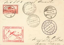 2462 Saarland. Airmail. 1930. COVER. Yv. 1(4), 2(2). 50 Cts Red Carmine, Four Stamps (three On The Back), 1 Fr Violet (t - Autres & Non Classés