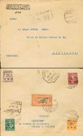 2465 French Syria. 1923. COVER. Yv. 85, 86, 60, 66. 25 Cts On 5 Cts Orange, 50 Cts On 10 Cts Green, 1 Pi On 20 Cts Lilac - Syrien