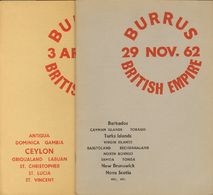 2491 British Colonies. Bibliography. (1962ca). Two Auction Catalags By Robson Lowe BURRUS COLLECTION, BRITISH EMPIRE. Lo - Other & Unclassified