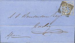 2527 Great Britain. 1883. COVER. Yv. 62. 2 ½ P Blue. JERSEY To CADIZ. Postmark JERSEY. VERY FINE AND UNUSUAL DESTINATION - ...-1840 Voorlopers