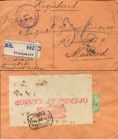 2551 British India. 1916. COVER. Yv. 76, 77(4). ½ A Green And 1 A Red Carmine, Four Stamps (on The Back And Under The Ce - Gemeentepenningen