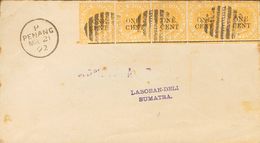 2560 Malacca. 1892. COVER. Yv. 50(5). 1 Cts On 8 Cts Orange, Five Stamps. PENANG To SUMATRA. Arrival On The Back. PRETTY - Malacca