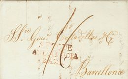 2561 Malta. 1817. COVER. MALTA To BARCELONA, Privately Forwarded To Gibraltar, Where It Is Deposited In The Spanish Post - Malte