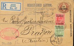 2567 British Marocco. Postal Stationery. 1910. COVER. Yv. 23, 24. 30 Cts On 2 P Chestnut On Postal Stationery Card Regis - Andere & Zonder Classificatie