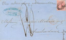 2569 Mauritius. 1860. COVER. Yv. 25. 4 P Pink. PORT-LOUIS To AMSTERDAM (NETHERLANDS). Oval Postmark Of Bars And In The F - Mauritius (1968-...)