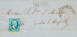 2599 Netherlands. 1863. COVER. Yv. 1. 5 Cts Light Blue. MAASTRICHT To AIX LA CHAPELLE (AACHEN). Postmark FRANCO, Repeate - Autres & Non Classés