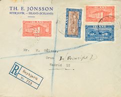2618 Iceland. 1931. COVER. Yv. 116, 117(2), 118. 10 A Blue And Brown, 20 A Orange, Two Stamps And 35 A Blue. Registered  - Andere & Zonder Classificatie