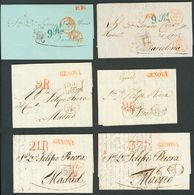 2619 Sardinia. Prephilately. (1828ca). COVER. Interesting Set Of Nine Prefilatelic Covers Of Sardinia Circulated Between - Sardaigne