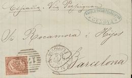 2643 Italy. 1877. COVER. Yv. 18(3). Set Of Three Letters Addresed With The 30 Cts Chestnut From GENOVA To BARCELONA. VER - Non Classés